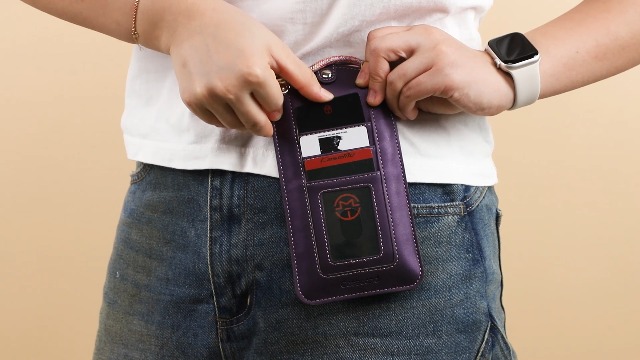 Borsa A Tracolla Donna Piccola Portafoglio Con Slot Per Carte E Tasca Per Telefono, Compatibile IPhone E Samsung, Nero