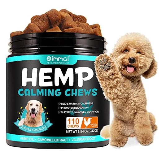 Hemp Calming Chews for Dogs, Dog Training & Behavior Aids, Dog Calming Treats, Natural Soothing Snacks Hemp + Valerian Root, Dog Anxiety Relief & Aggressive Behavior, 110PCS Calming Dog Treats