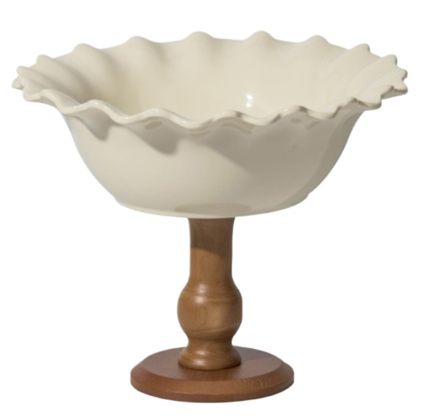 Kosz na Owoce Patera na Owoce Miska na Owoce Ceramiczna Miska Na Owoce Wysoki Kosz Na Owoce Na Blat Kuchenny Talerz Na Suszone Owoce Z Drewnianą Podstawą Koszyk na Owoce