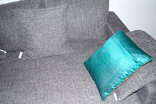 Grün Indische Banarasi Seide Deko Kissenbezüge 40 cm x 40 cm, Extravaganten Elefant Design für Sofa & Bett Dekokissen… – Bild 8