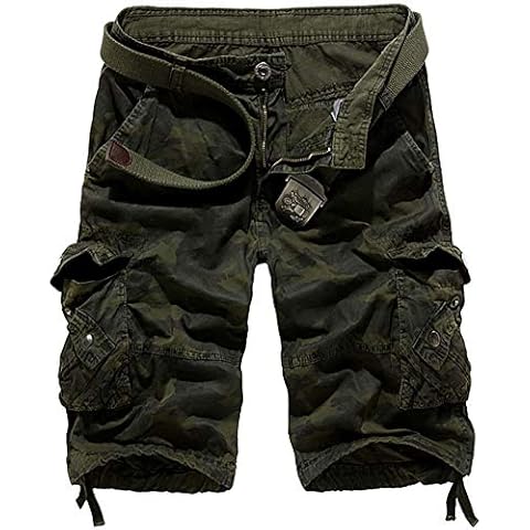 Mochoose Men's Cotton Camo Multi Pockets Outdoor Wear Casual Twill Camouflage Cargo Shorts(Army Green,34) Cover