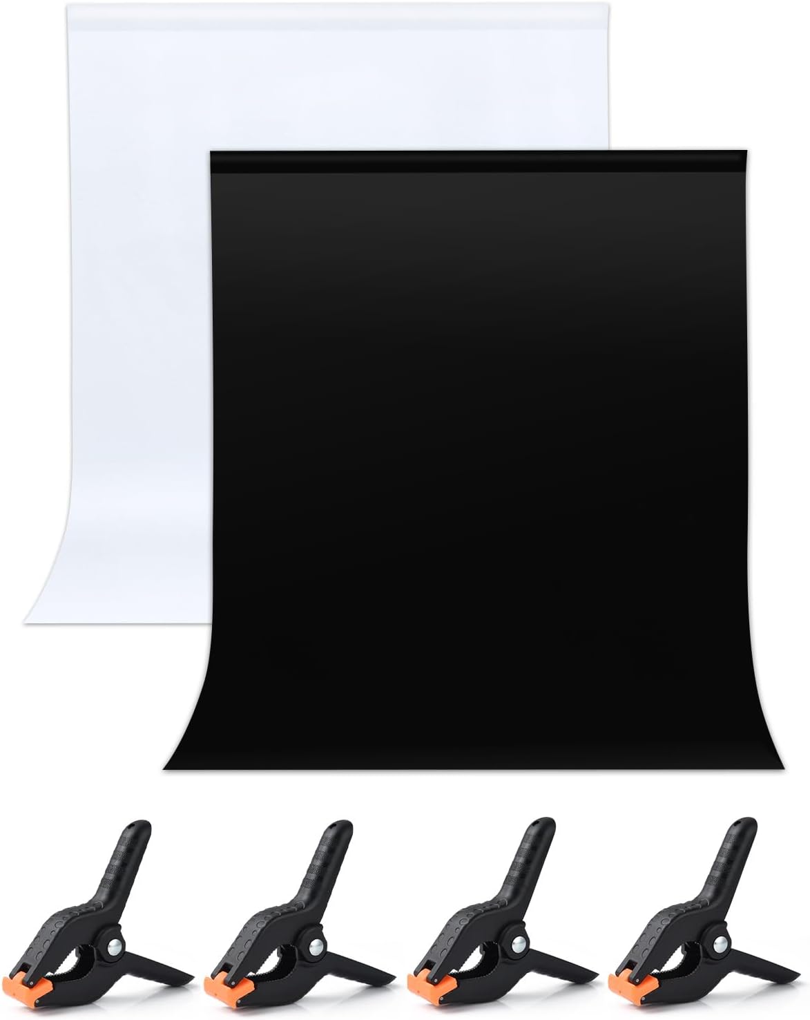 UTEBIT 3FTX5FT Black and White Backdrop Background for Photography, Black & White 2-in-1 Double Sided Photo Booth Backdrop for Photoshoot Background Screen Video Recording Parties