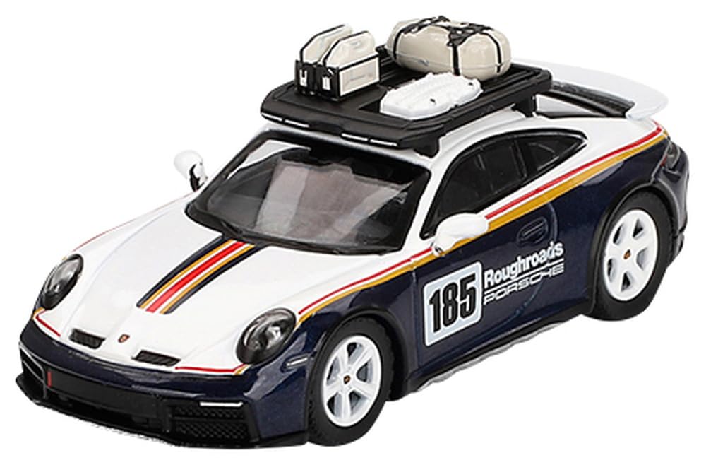 Miniature Porsche 911 Dakar Noire 1:64 MINI GT - Moulée Sous Pression, Avec Boîte Et Support, Neuf