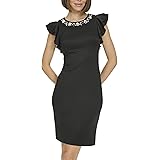 Tommy Hilfiger Women's Flutter Sleeve Scuba Dress