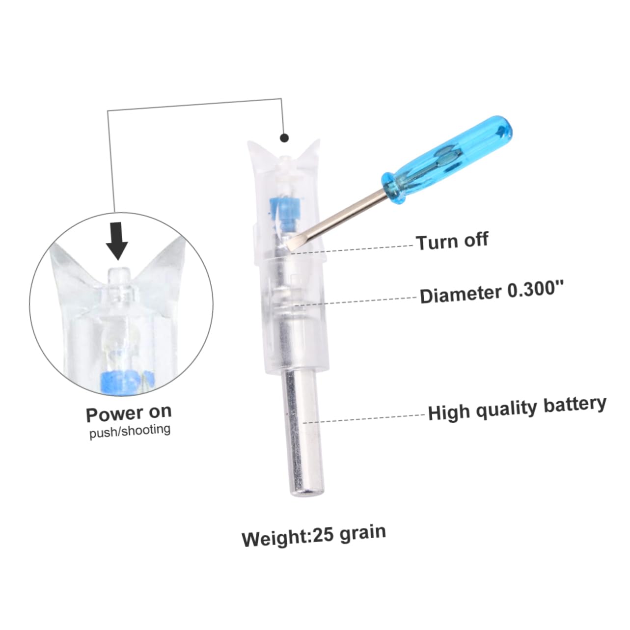 BRIGHTFUFU Set of Led Lighted Arrow Tails for Bow Hunting Recurve Bow Arrow Tail Automatic Knocks Illuminate Arrow Tail Suitable for 7.62mm Arrows