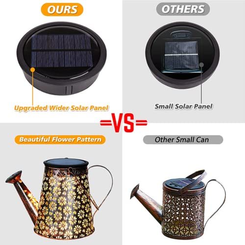 Outdoor Solar Watering Can with Lights Garden Decor Solar Powered Waterproof LED Decorative Retro