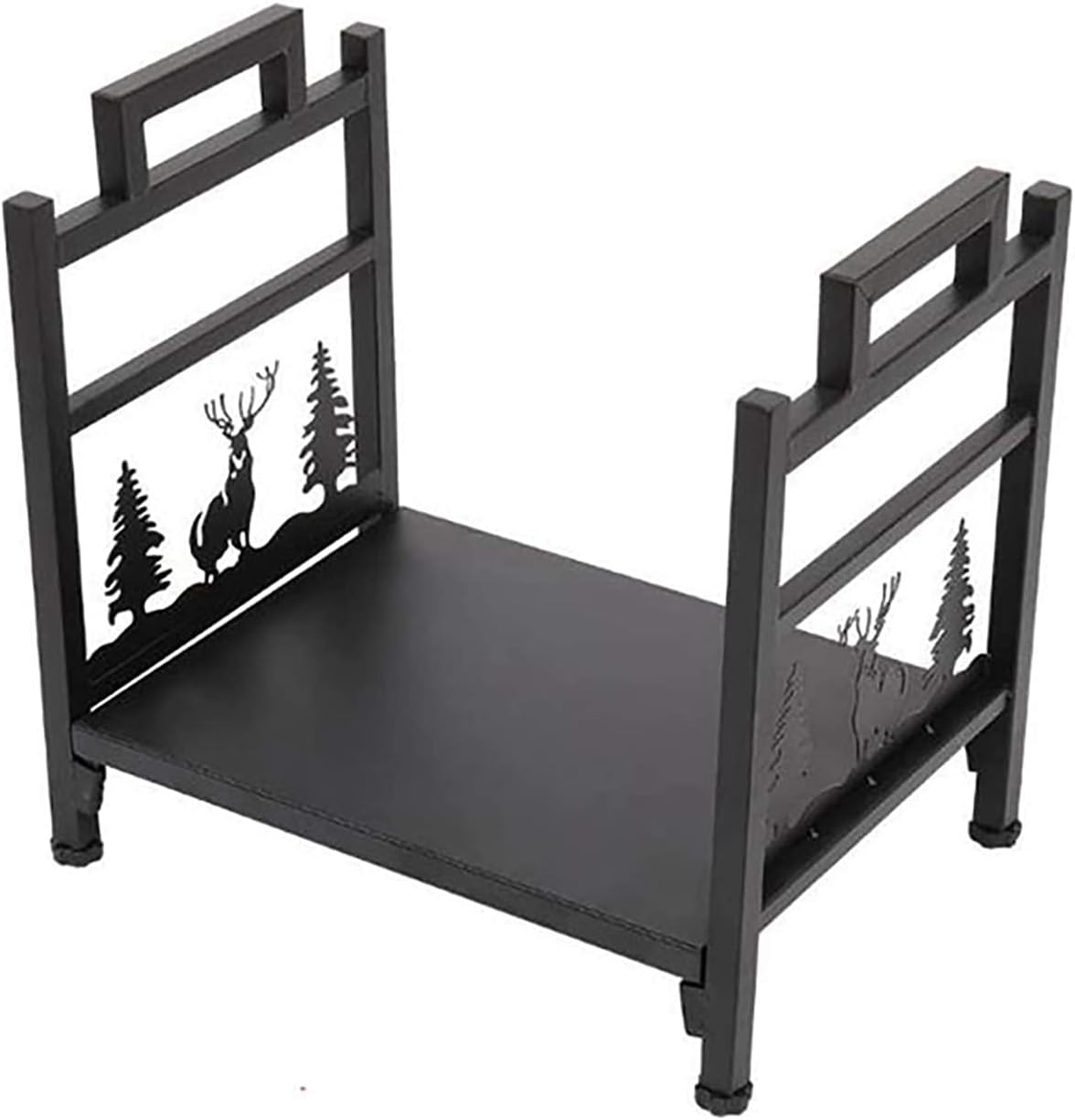 Firewood Rack Firewood Rack Outdoor, Garden Log Rack Holder, Indoor Metal Fireplace Wood Stacker, Heavy Duty Wrought Iron Wood Storage Rack, Easy Install,