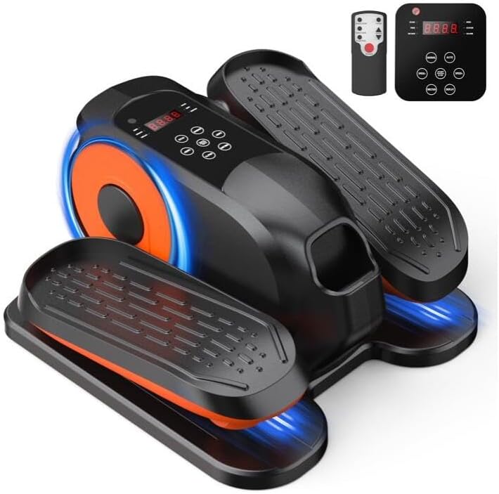 Under Desk Elliptical Machine, Electric Ellipse Leg Exerciser as Seen on Tv for Seniors with 12 Adjustable,Quiet Portable Elliptical Machine, Seated Pedal Exerciser with Remote Control