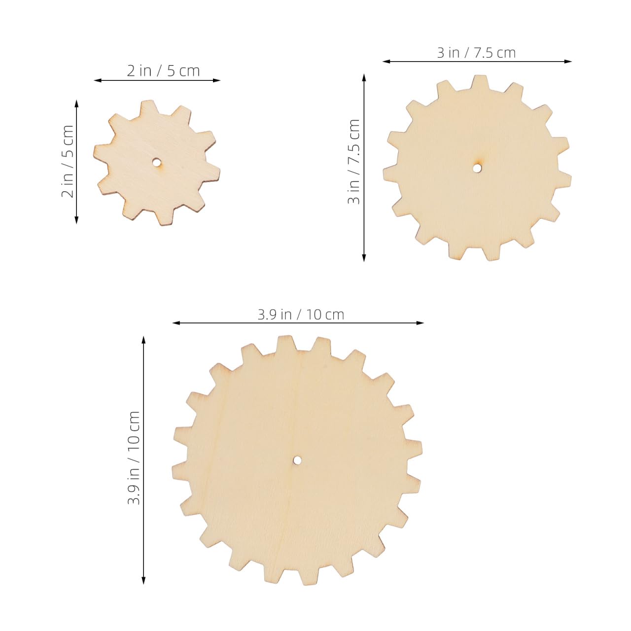 NUOBESTY 15pcs Wooden Gear Chips Unfinished Wood Slices for DIY Creative Painting Learning Craft Projects Supplies - Image 2