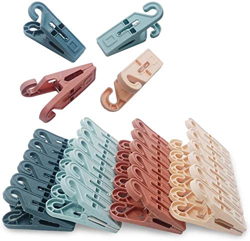 FAGORY - Pinzas de plástico para ropa de lavado, 24 pinzas de lavado, resistentes antideslizantes y de agarre suave, para ropa, calcetines, toalla.