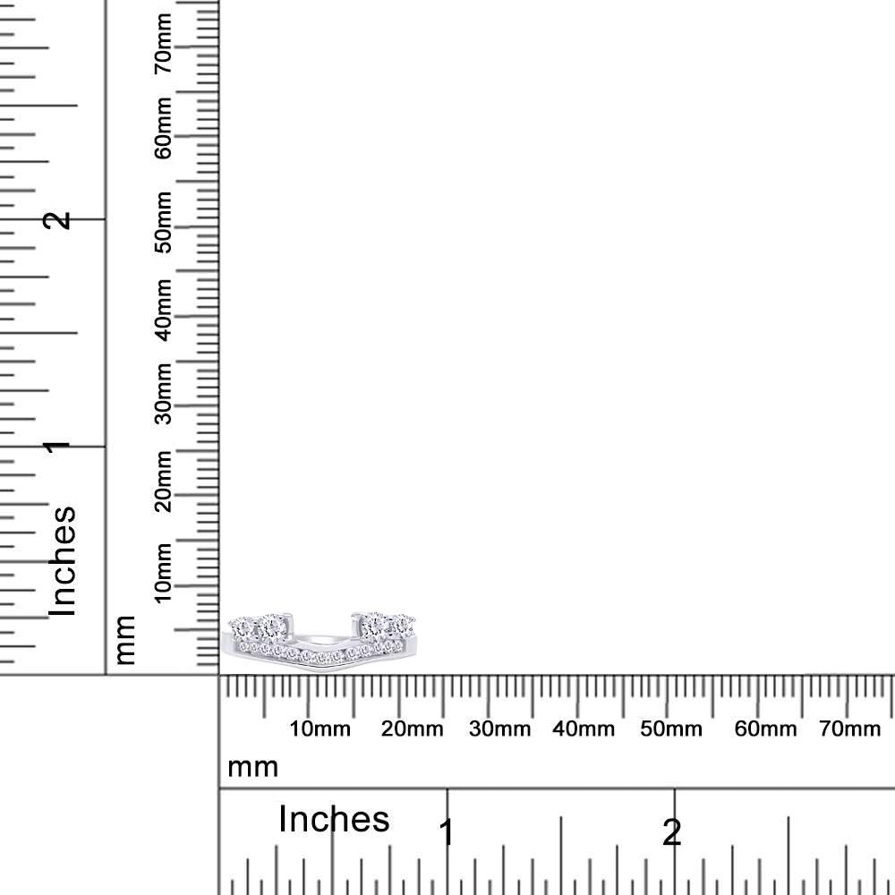 Jewel Zone US White Cubic Zirconia Solitaire Anniversary Wrap Enhancer Ring in 14k Gold Over Sterling Silver