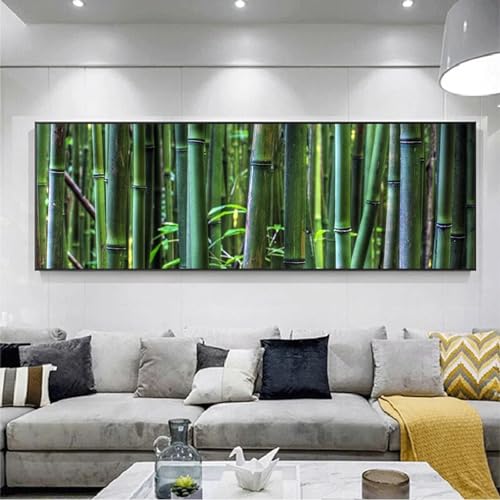 Toile forêt de bambou vert 55x170 cm pour habiller un mur vide - 3