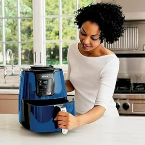Ninja - AF100 Air Fryer Ceramic-Coated Nonstick Basket, Dehydrate & Reheats, for Quick, Easy Meals, 4 Quart Capacity, & High Gloss Finish (Navy) Ninja AF100 Air Fryer Ceramic Coated Nonstick Basket Dehydrate Reheats for Quick Easy Meals 4 Quart Capacity High Gloss Finish Navy