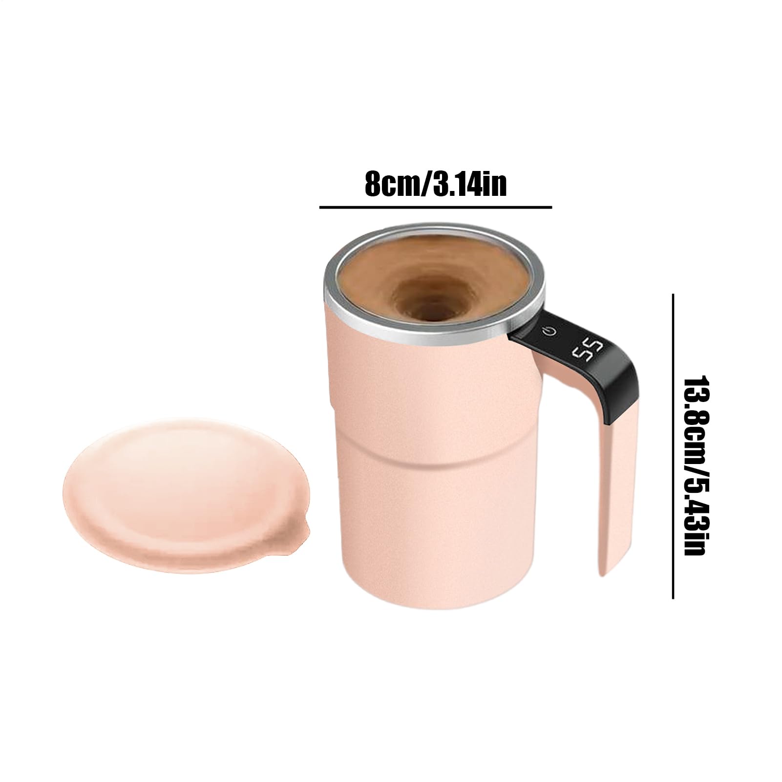Taza de Autoagitación Taza de Café Portátil con Display Automático de
