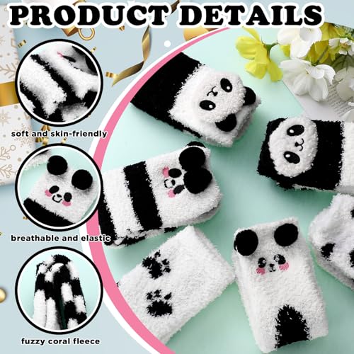 Image of Skicuff 6 Pairs Women Fuzzy Socks Bulk Slipper Warm Sleeping Crew Socks for Women Men Microfiber Soft Holiday Teacher Gifts