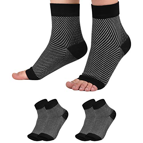 Evolyline 2 Paar Kompressionsstrümpfe für Damen & Herren, Sprunggelenkbandage Knöchelbandage Fußbandage Kompressionssocken Plantar Fasciitis Socken für Sport Fitness Laufen Durchblutungsförderung