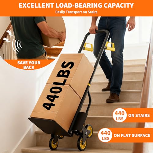 Carretilla de mano para escaleras 440 lb con 6 ruedas antideslizantes miniatura 2
