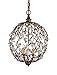 Currey and Company 9652 Crystal Bud 3-Light Sphere Chandelier, Cupertino Finish with Crystal Accents