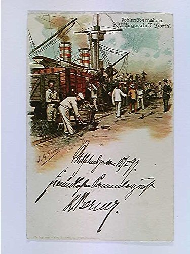 AK S.M. Panzerschiff Wörth, Kohlenübernahme, J.G. Siehl, Lithografie, gelaufen 1899