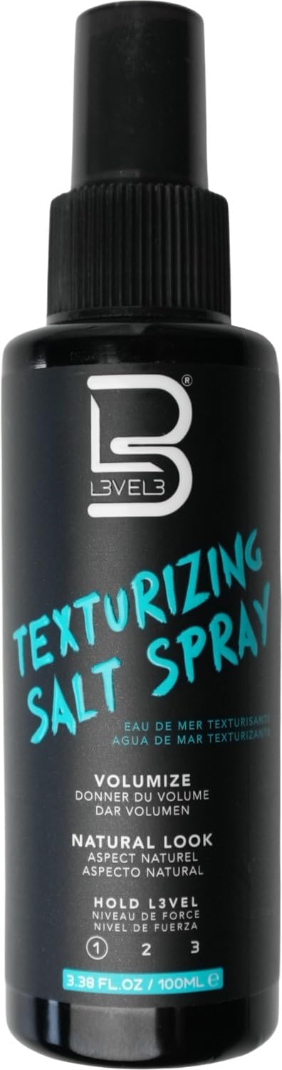 L3 Level 3 Sea Salt Texturizing Spray - Creates Beachy Waves and Texture - Light Hold - Casual Hair Finish (3.38 Fl Oz)
