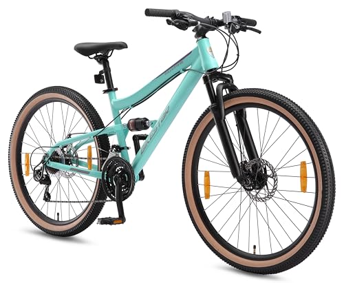 BIKESTAR Fully Mountainbike Shimano 21 Gang Schaltung, Scheibenbremse 26...