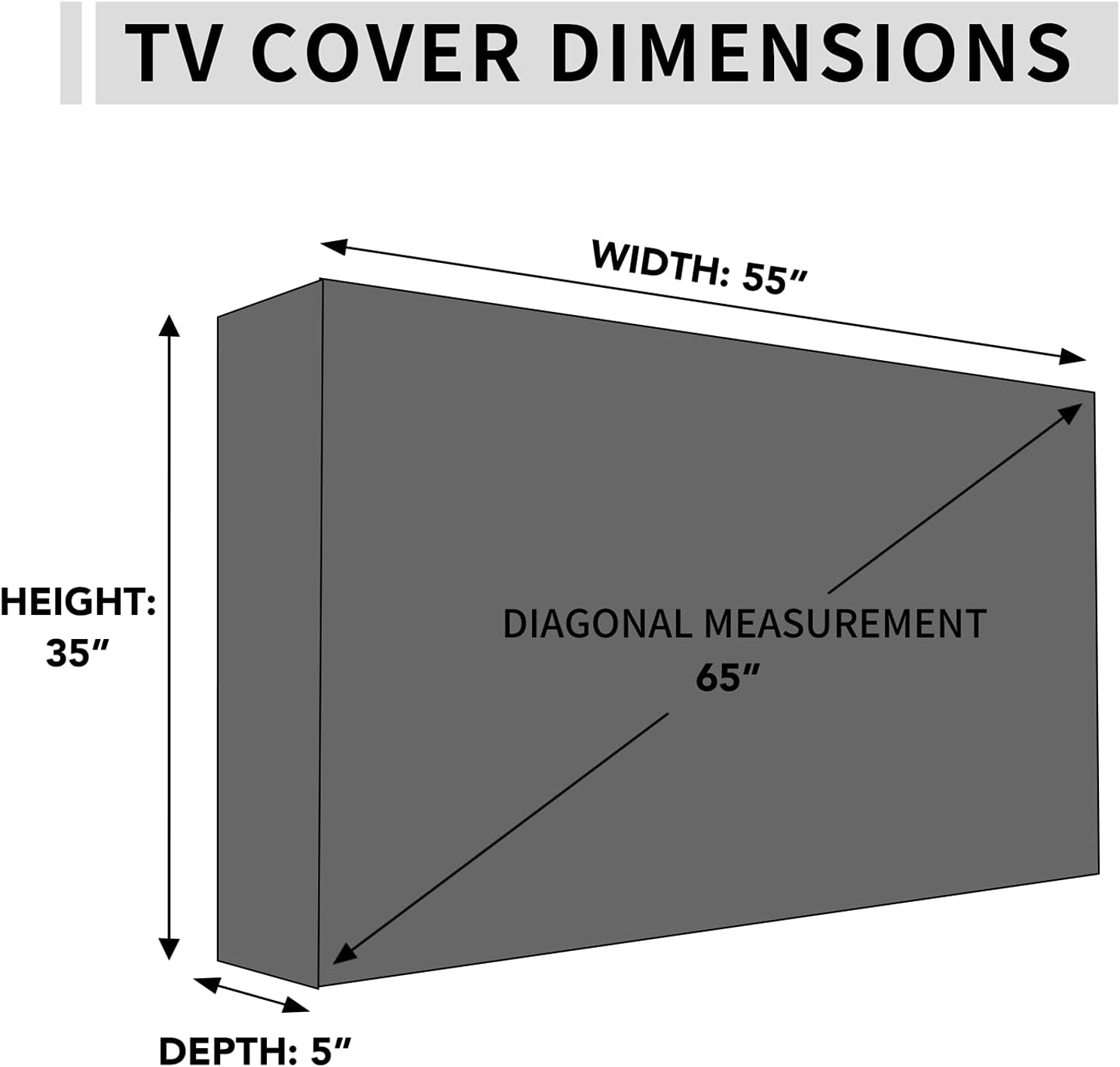 Outdoor Cover for 55 to 58 Inch TV With Openable Front Flap for Watching, Convenient Use Without Remove, Durable With Free Cleaning Cloth