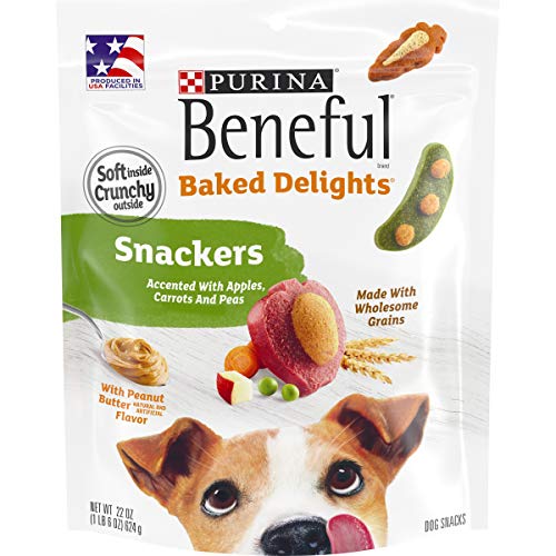 Purina Beneful Made in USA Facilities Dog Training Treats, Baked Delights Snackers - 22 oz. Pouch