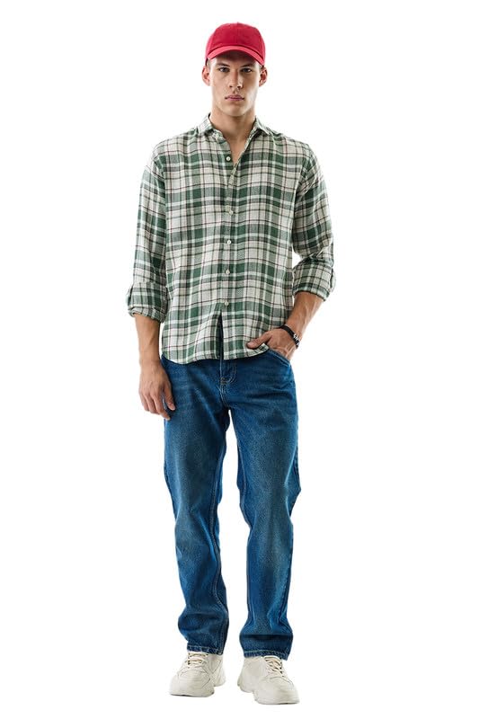 Image of SNITCH Koen Olive Checks Shirts