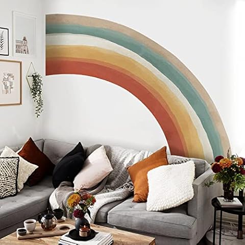 LiveInUrban Watercolor Rainbow Wall Mural Cover