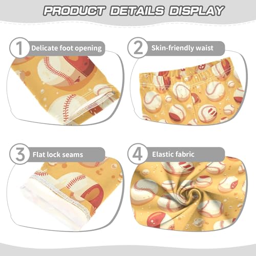 KLL Baseball Pattern Toddler Girls Legging Fashion High Waisted Yoga Pants Exercise3