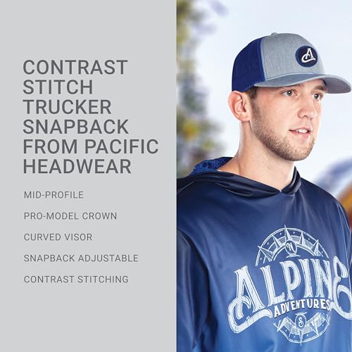 Image of Pacific Headwear Contrast Stitch Trucker Snapback