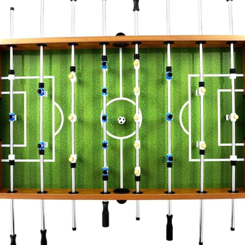 vidaXL Kickertisch Kicker Tischkicker Tischfussballspiel Spieletisch Fußballtisch Tischfussball Tischfußball Stahl 60kg 140x74,5x87,5cm Hellbraun Schwarz – Bild 5