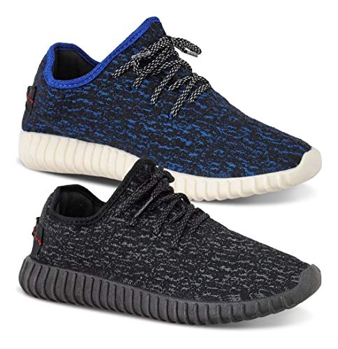 Kit 2 Pares Tênis Masculino Caminhada Cor:Azul;Tamanho:41