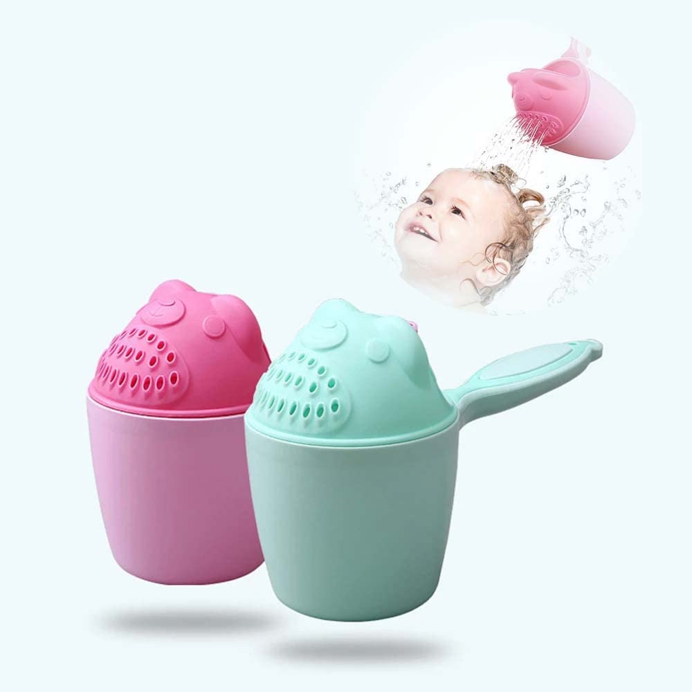ELECDON Baby Bath Rinse Cup Shampoo Rinser Shower Sprinkler Spoon Bathroom Accessories for Baby Tub Wash Cups Shampoo Rinser with Dippers Handle, 2 Pcs