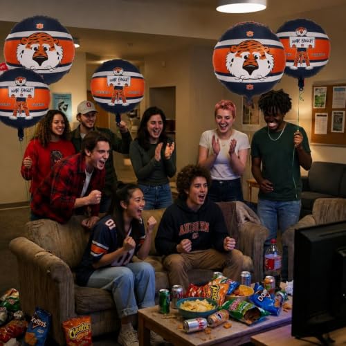 Image of Auburn Mylar Balloons -3 Pack- Featuring Official Logos and Aubie the Tiger - 18in Mylar Balloons for Auburn Graduation Decorations - Tailgates, Birthdays, Gameday Parties - by Havercamp