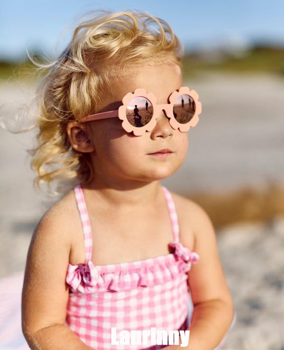 Flexiable Bendable Polarized Flower Baby Sunglasses with Straps for Newborn Infant Girls Boys Age 0-24 Months2