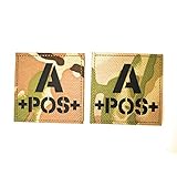 【TERA】 血液型 パッチ ワッペン ミリタリー サバゲ― サバイバル ベルクロ 血液 A B AB O POS 迷彩 マルチカム (A+)