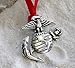 Pewter USMC Marine Corps Insignia Semper Fi Christmas Ornament and Holiday Decoration