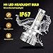 INFITARY H4/9003/HB2 LED Headlight Bulbs Hi/Lo Beam CSP 10000LM 6500K Conversion Kit Super Bright White High Low Dual Beam Plug&Play Car Motorcycle Replacement Headlamp