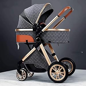 Zhiding Babykar 3 in 1 Opvouwbare buggy 90-wheeler, kinderwagen met extra grote luchtwielen, voor kinderen schakelbare fietswalking, lange reis voor pasgeboren en peuter (Color : B, Size : A)