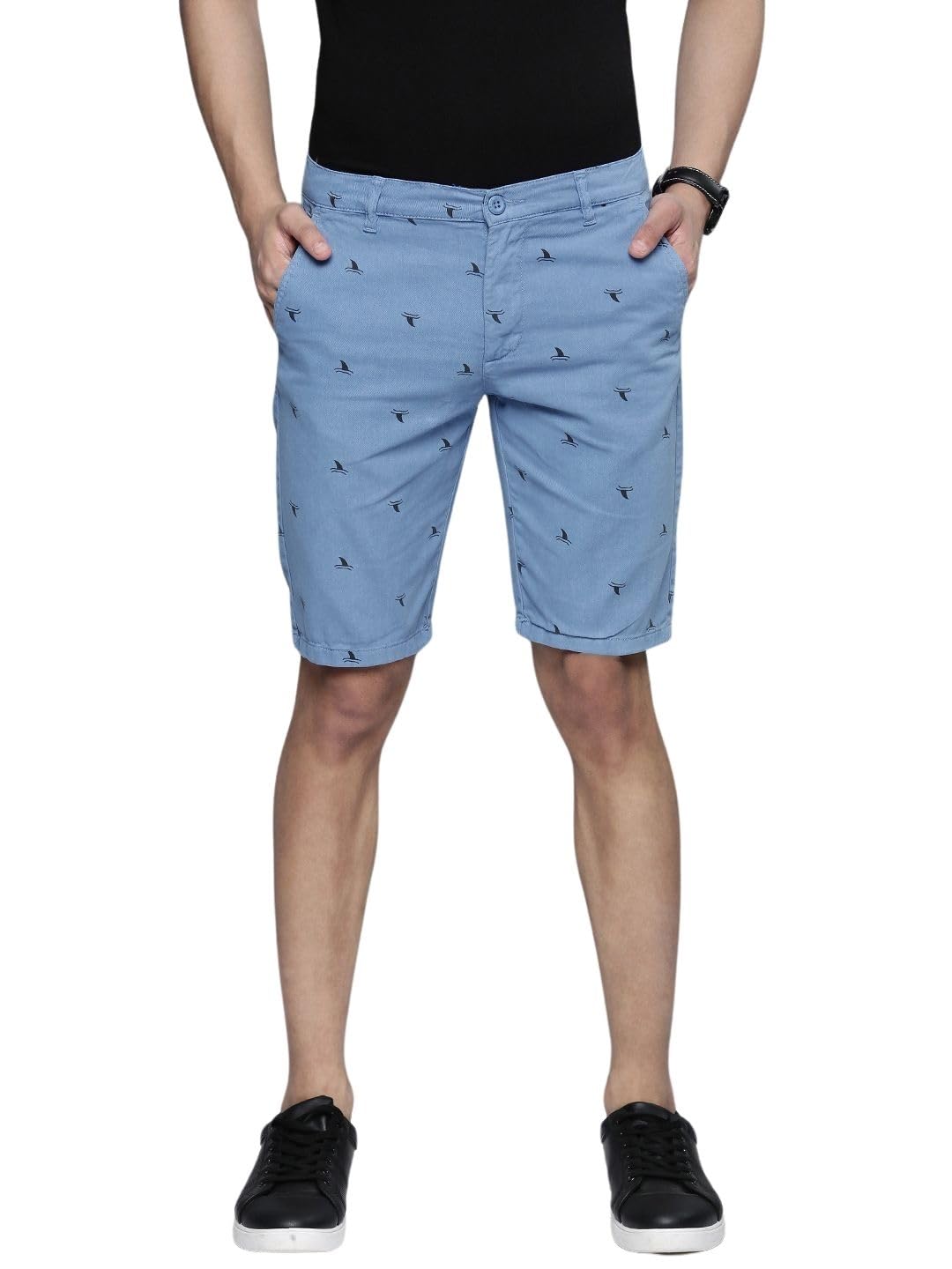 the indian garage co Men Slim Fit Solid Mid-Rise Chino Shorts-picture-24