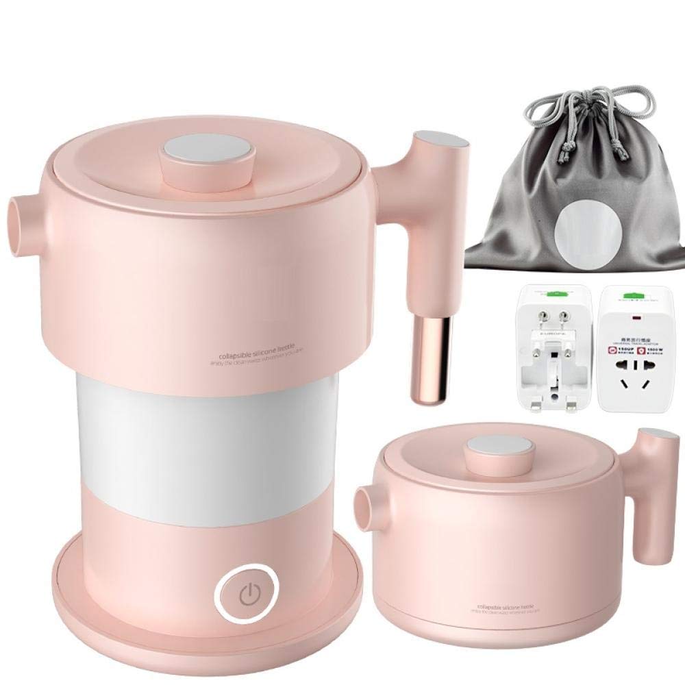 KANBUN Bollitore Elettrico Bollitore Pieghevole Bollitore Elettrico da Viaggio Portatile Teiera da Cucina Bollitore Anti-combustione-Presente Bianco