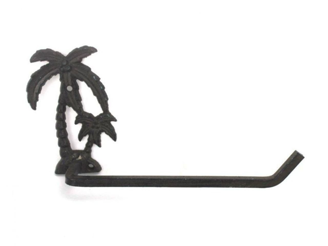 Hampton Nautical Cast Iron Palm Tree Toilet Paper Holder 10