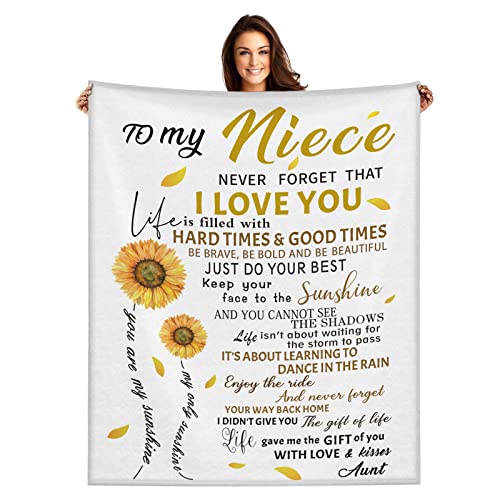 Niece Blanket Gifts to My Niece Throw Blanket for Nieces Form Uncle Auntie Beautiful Niece Blanket Birthday Gifts 50 x 60 in