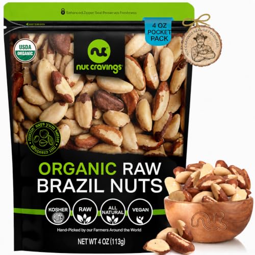 NUT CRAVINGS - Organic Raw Brazil Nuts (4oz - 0.25 LB)