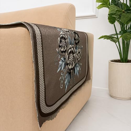 Image of Homerz Premium Waterproof Jasmine Joe Sofa Seat Cover - Floral Printed Sofa Protector | Non-Slip, Washable & Durable Sofa Protector (Mouse, 1 Pair Armrest)