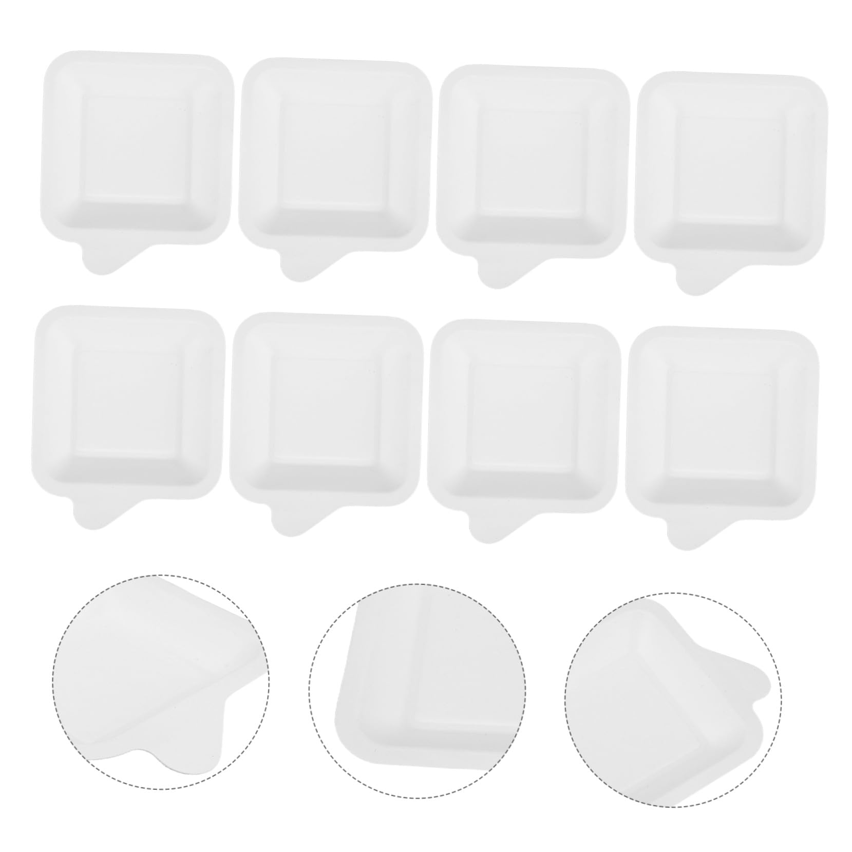 Platos Cuadrados de Papel Blanco 100 Piezas para Pasteles y Postres | Uso Desechable, Diseño Resistente Gran Capacidad de Carga, para Manualidades y Picnics al Aire Libre