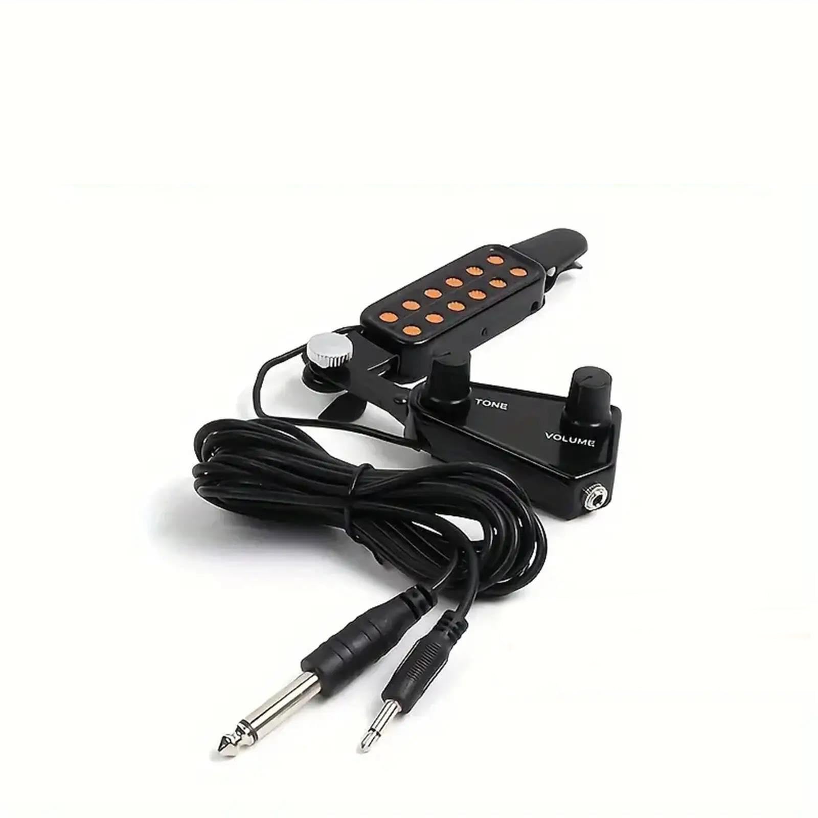 Pickup per chitarra acustica trasduttore magnetico a 12 fori miglioramento del tono manopole regolabili per volume e tono Pickup Chitarra Acustica