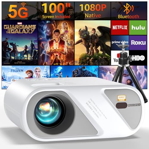 5G WiFi Bluetooth Projector, Outdoor Movie Projector [Projector S...