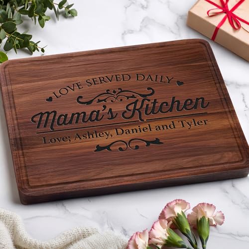 Tabla de Cortar Personalizada para Abuela, Gigi, Mamá o Nana, Regalo para el Día de la Madre o Cumpleaños, Ideal como Regalo para Mamá, con Diseño Floral y Hecha a Mano en EE.UU. miniatura 6